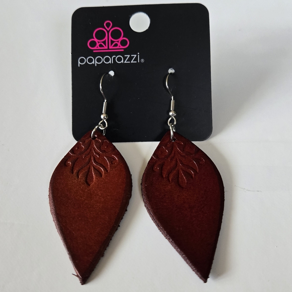 Paparazzi Pierced Leather Earrings